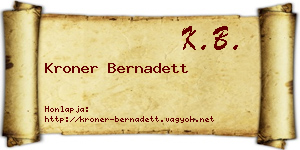 Kroner Bernadett névjegykártya